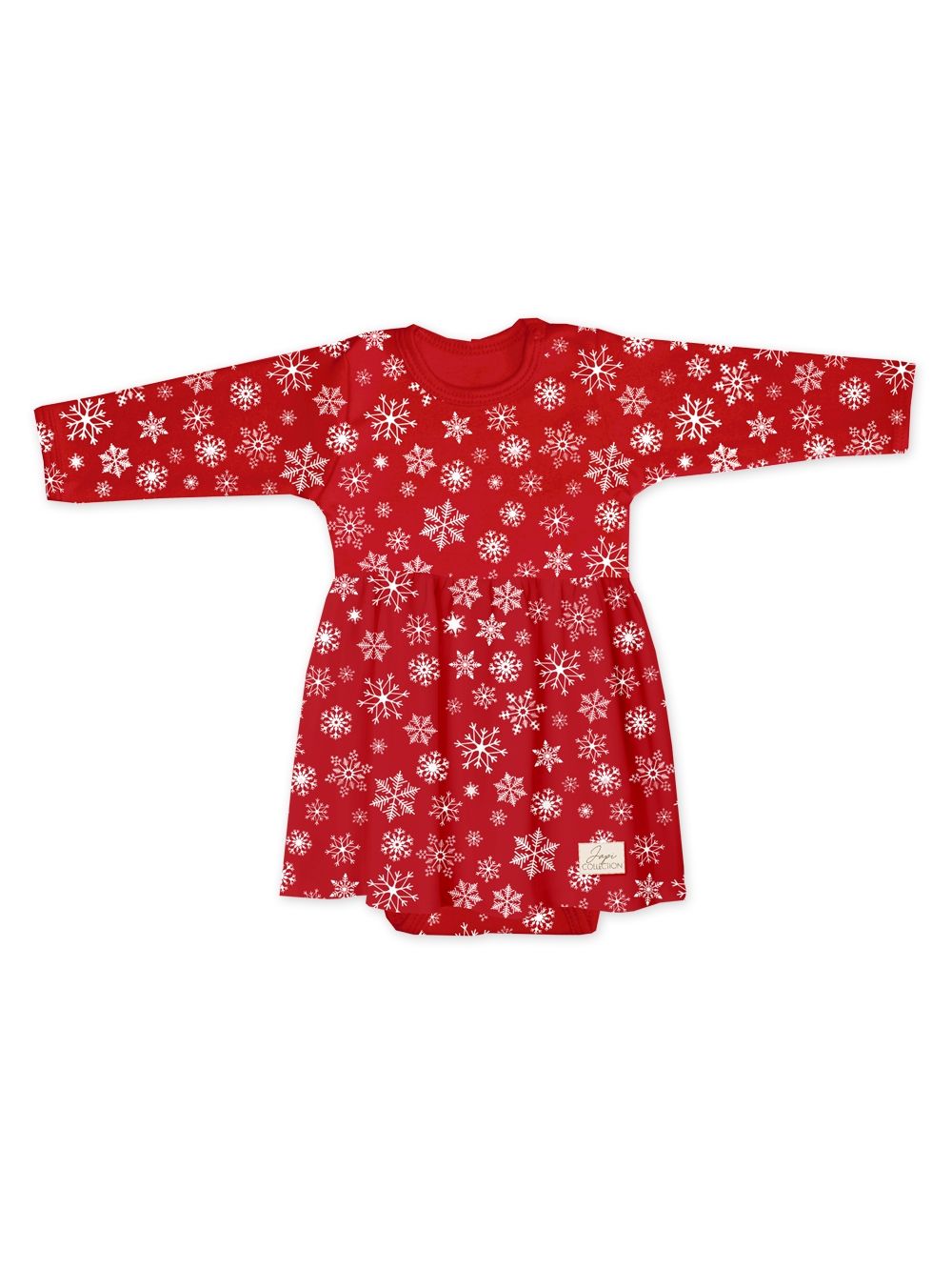 Body šaty pre bábätko SNOWFLAKES s dlhým rukávom
