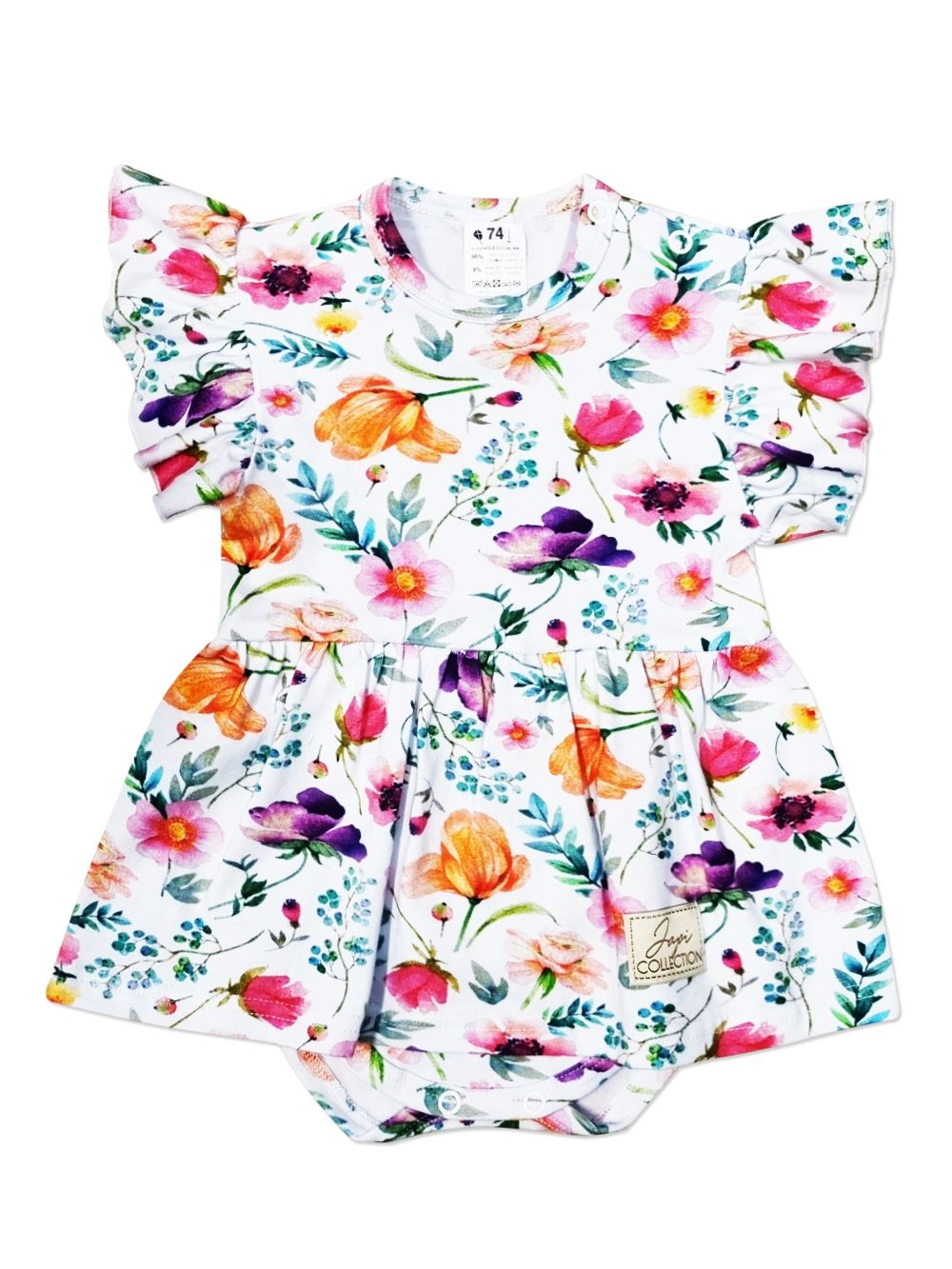 Body šaty pre bábätko VIOLET s krátkym rukávom