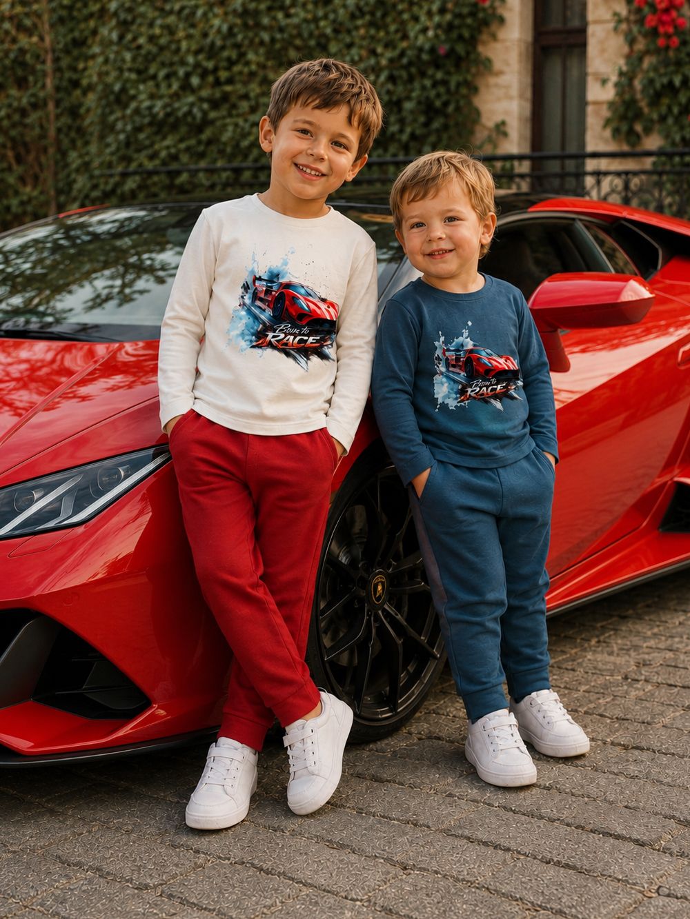 Chlapčenské tričko BORN TO RACE s dlhým rukávom