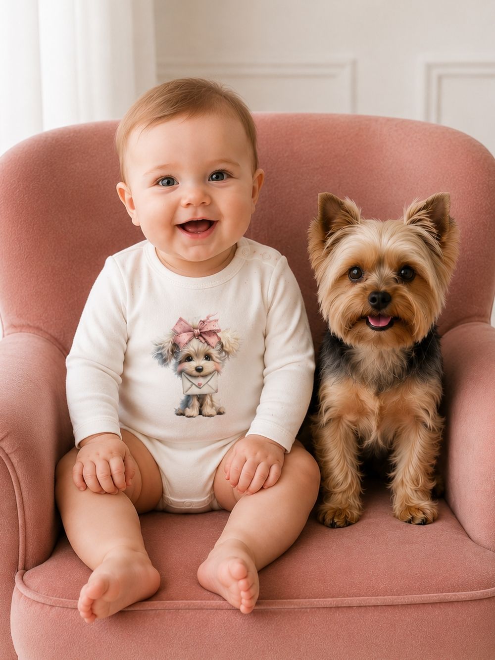 Detské body LITTLE PUPPY s dlhým rukávom