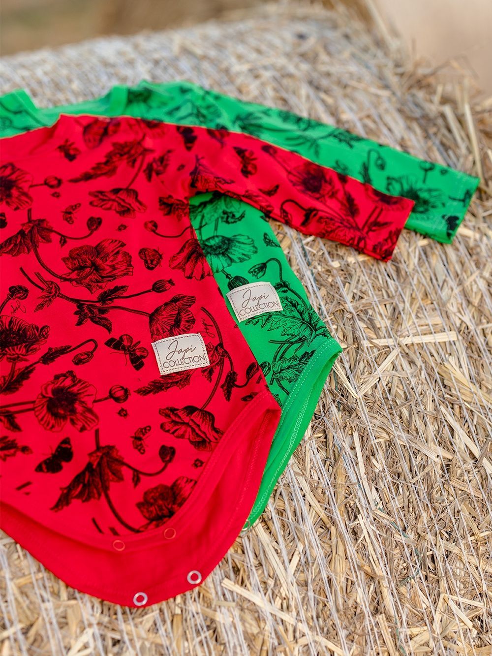 Detské body pre dievčatá WILD POPPIES s dlhým rukávom