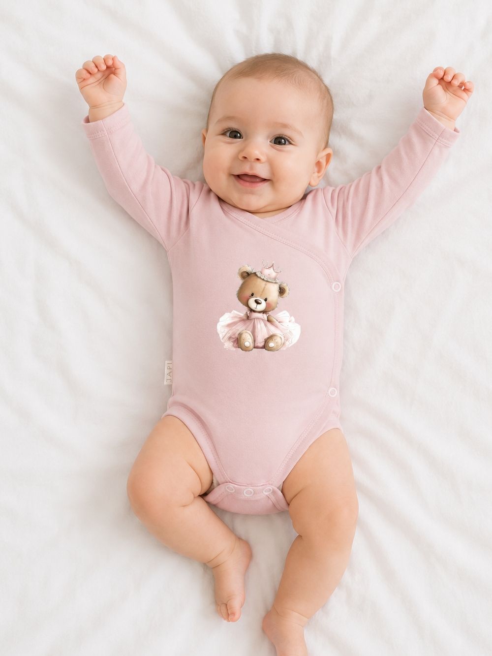 Detské body prekladacie TEDDY PRINCESS  s dlhým rukávom