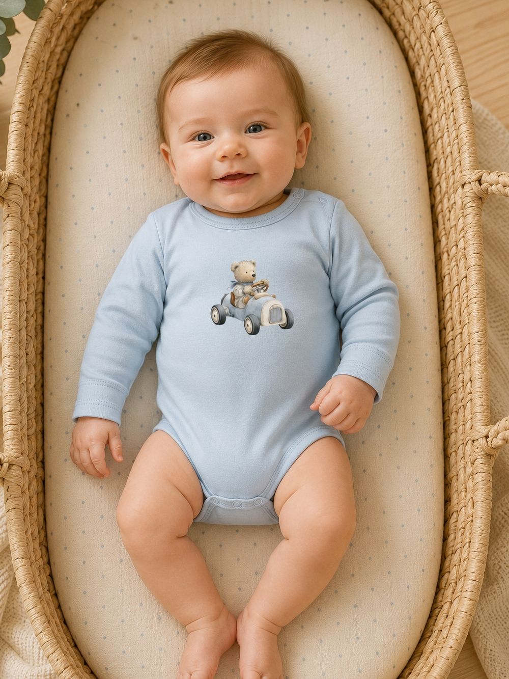 Detské body TEDDY CAR s dlhým rukávom