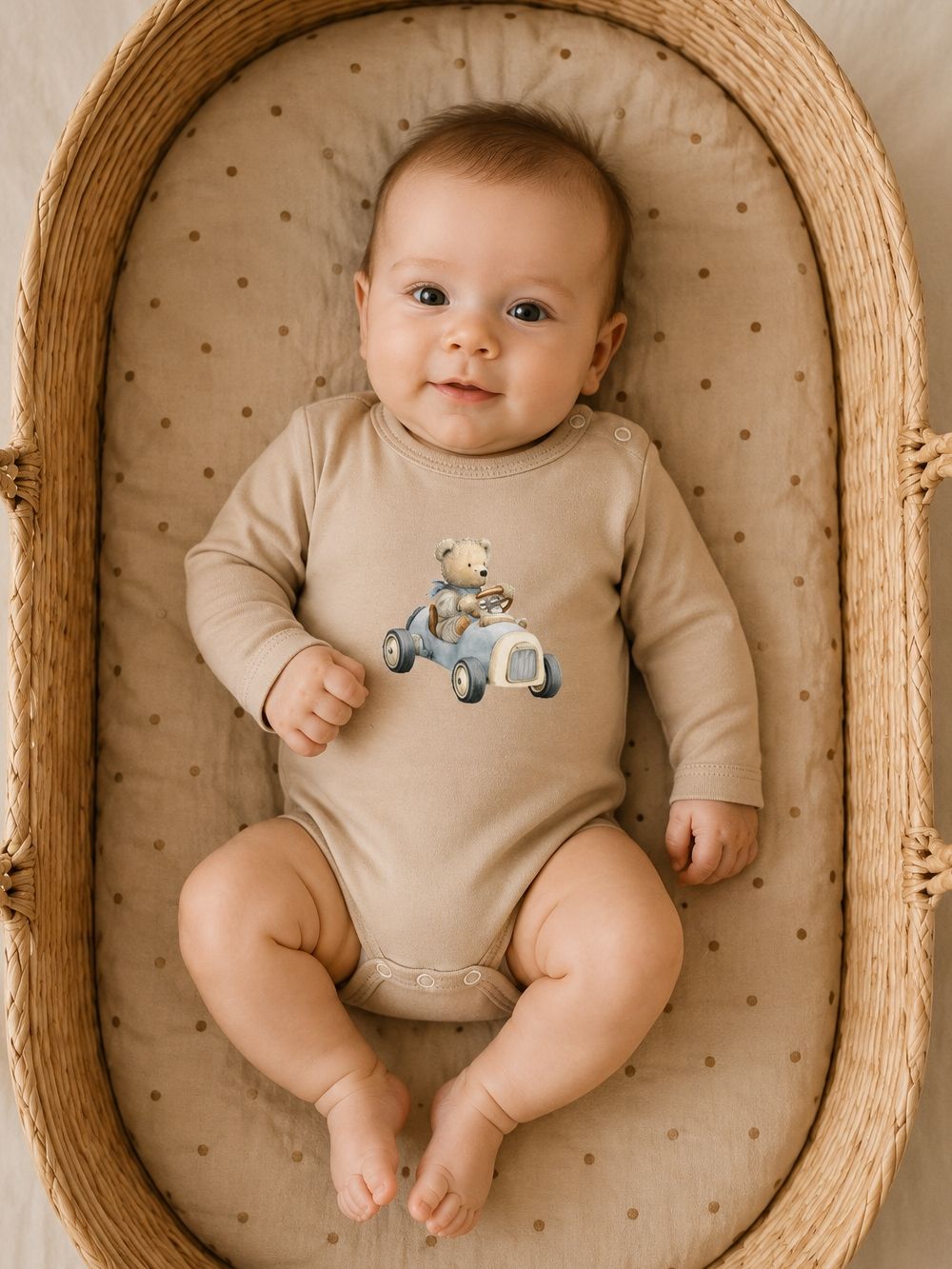 Detské body TEDDY CAR s dlhým rukávom
