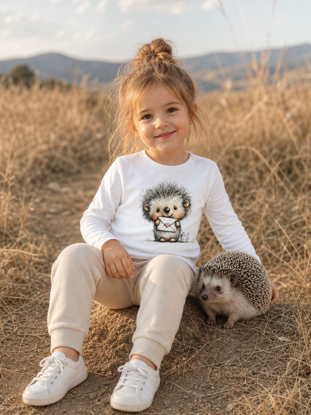 Detské tričko LOVELY HEDGEHOG s dlhým rukávom