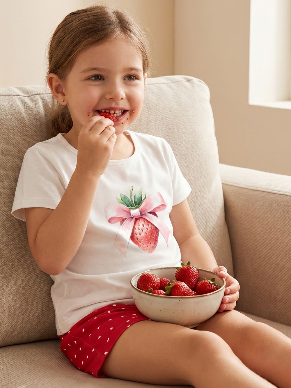 Dievčenské pyžamo SWEET STRAWBERRY s krátkym rukávom