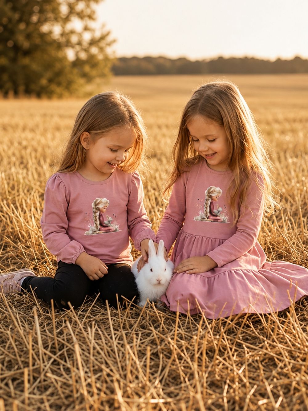 Dievčenské šaty BUNNY LOVE s dlhým rukávom