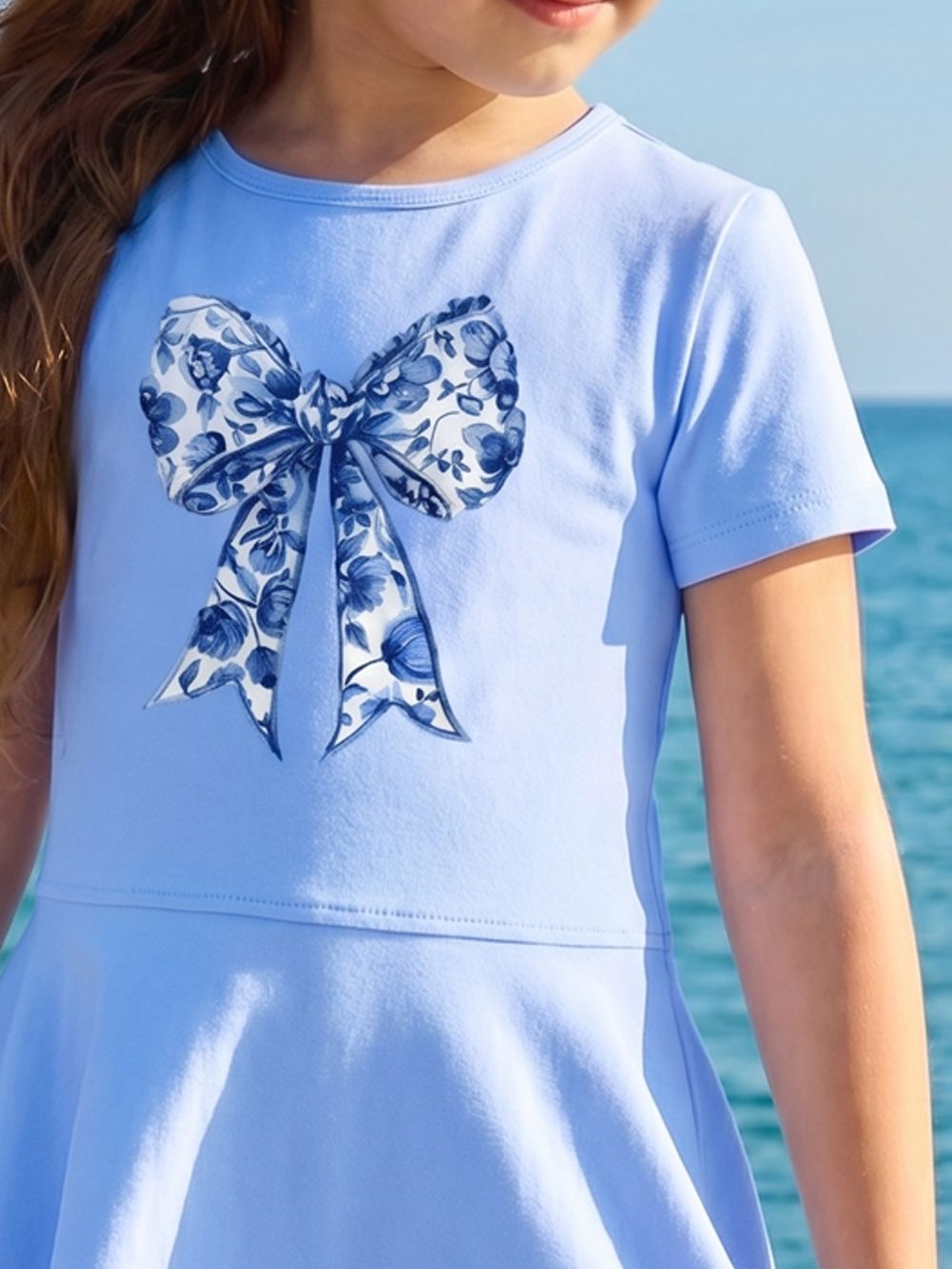 Dievčenské šaty CHIC in BLUE s krátkym rukávom