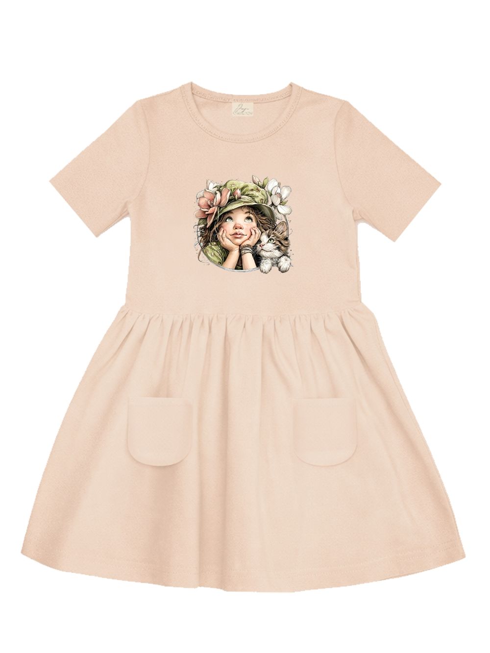 Dievčenské šaty GIRL and CAT s krátkym rukávom