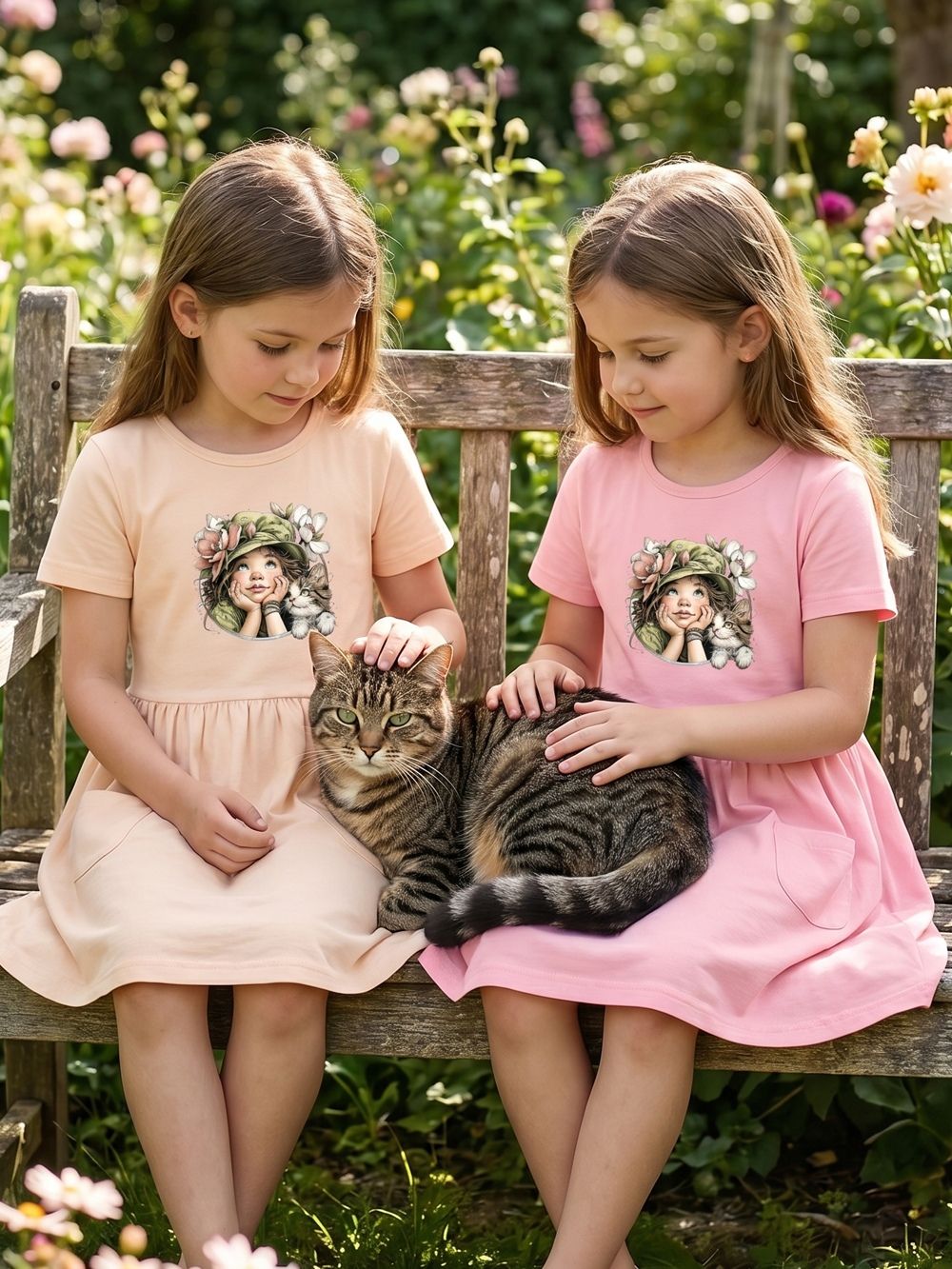 Dievčenské šaty GIRL and CAT s krátkym rukávom