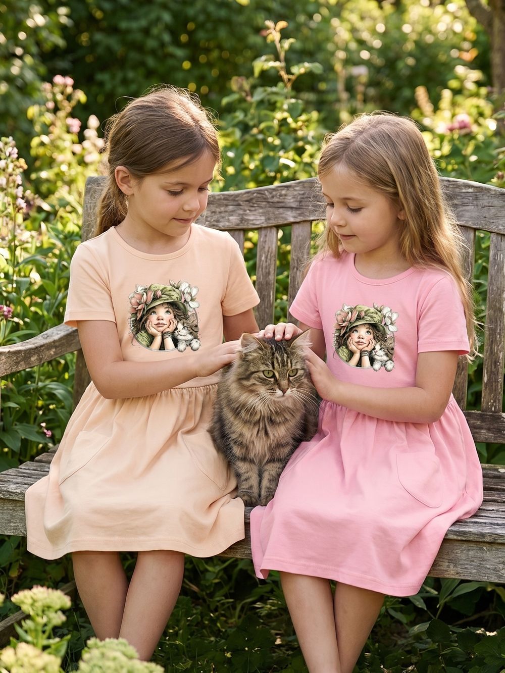 Dievčenské šaty GIRL and CAT s krátkym rukávom