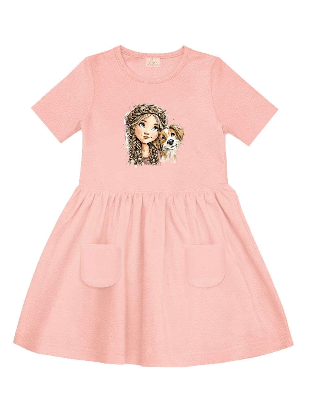 Dievčenské šaty GIRL and DOG s krátkym rukávom