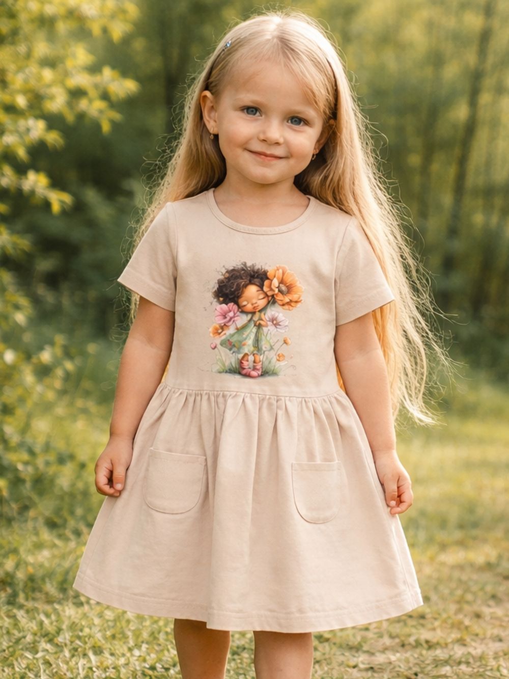 Dievčenské šaty GIRL FLORAL s krátkym rukávom