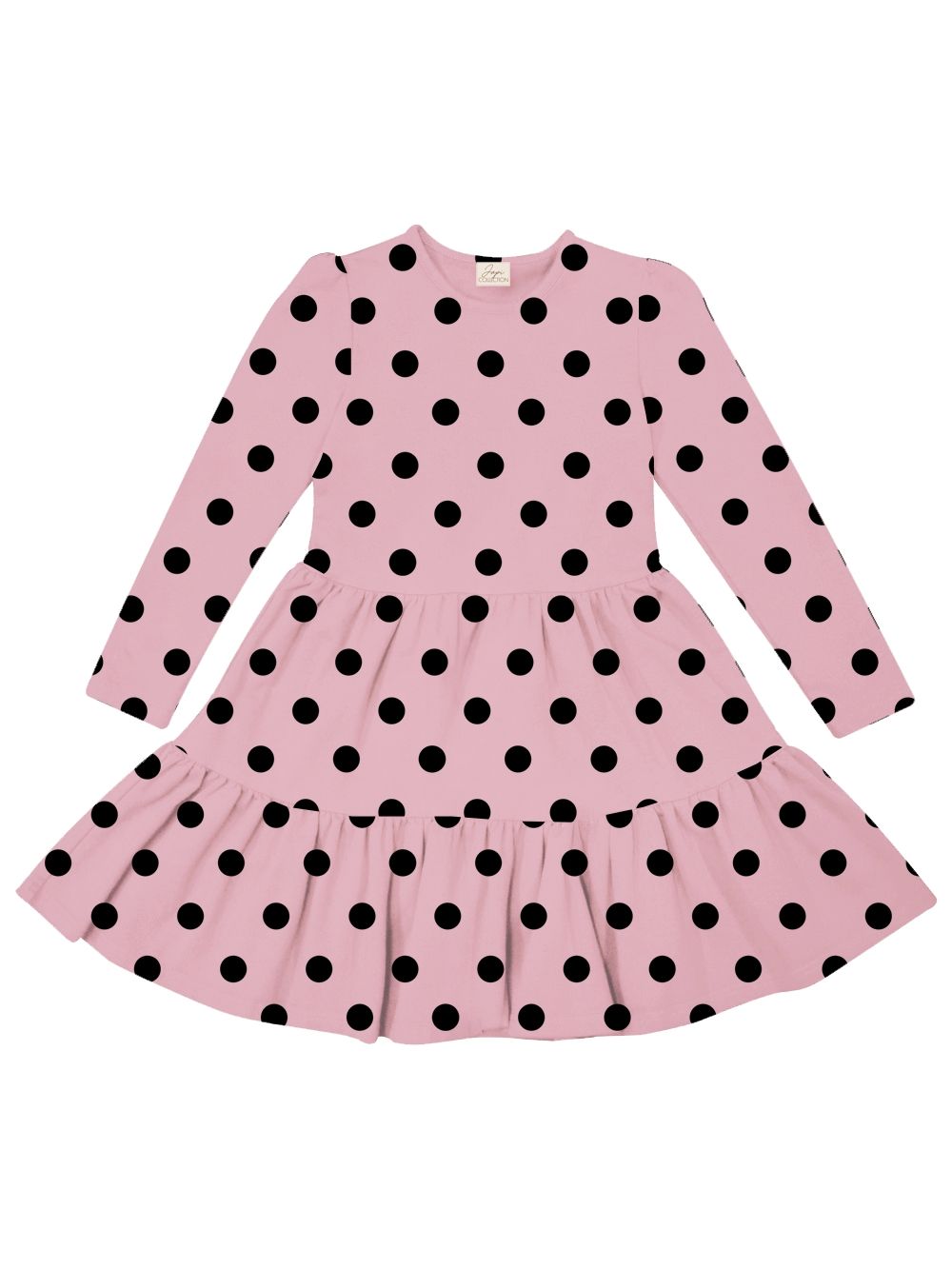 Dievčenské šaty ROMANTIC DOTS s dlhým rukávom