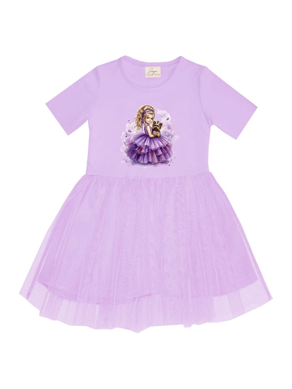 Dievčenské šaty tyl AMETHYST GIRL s krátkym rukávom