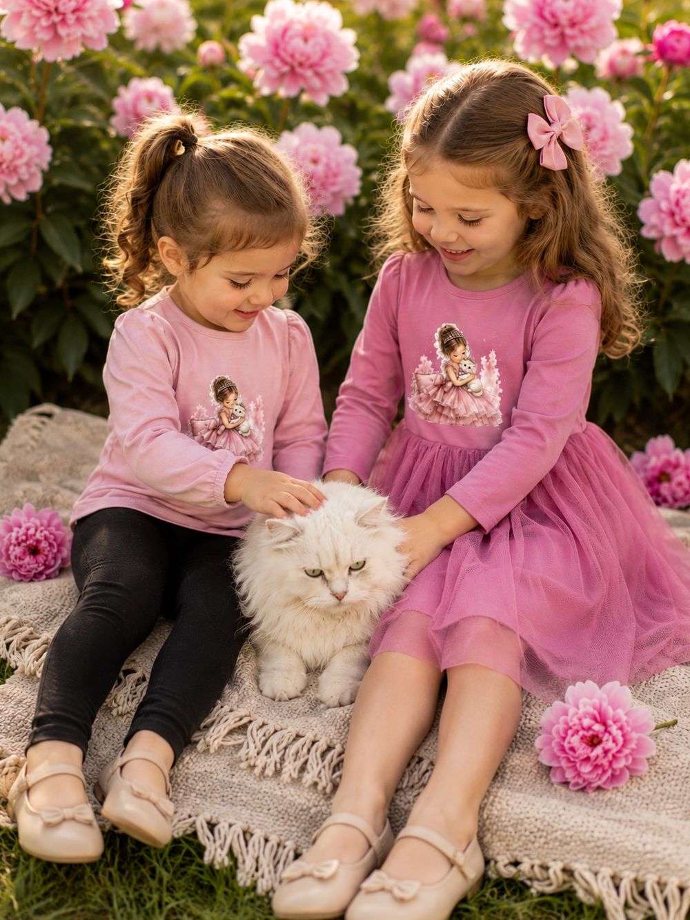 Dievčenské šaty tyl CAT and PRINCESS s dlhým rukávom