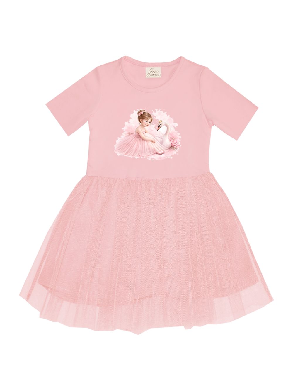 Dievčenské šaty tyl GIRL and SWAN s krátkym rukávom