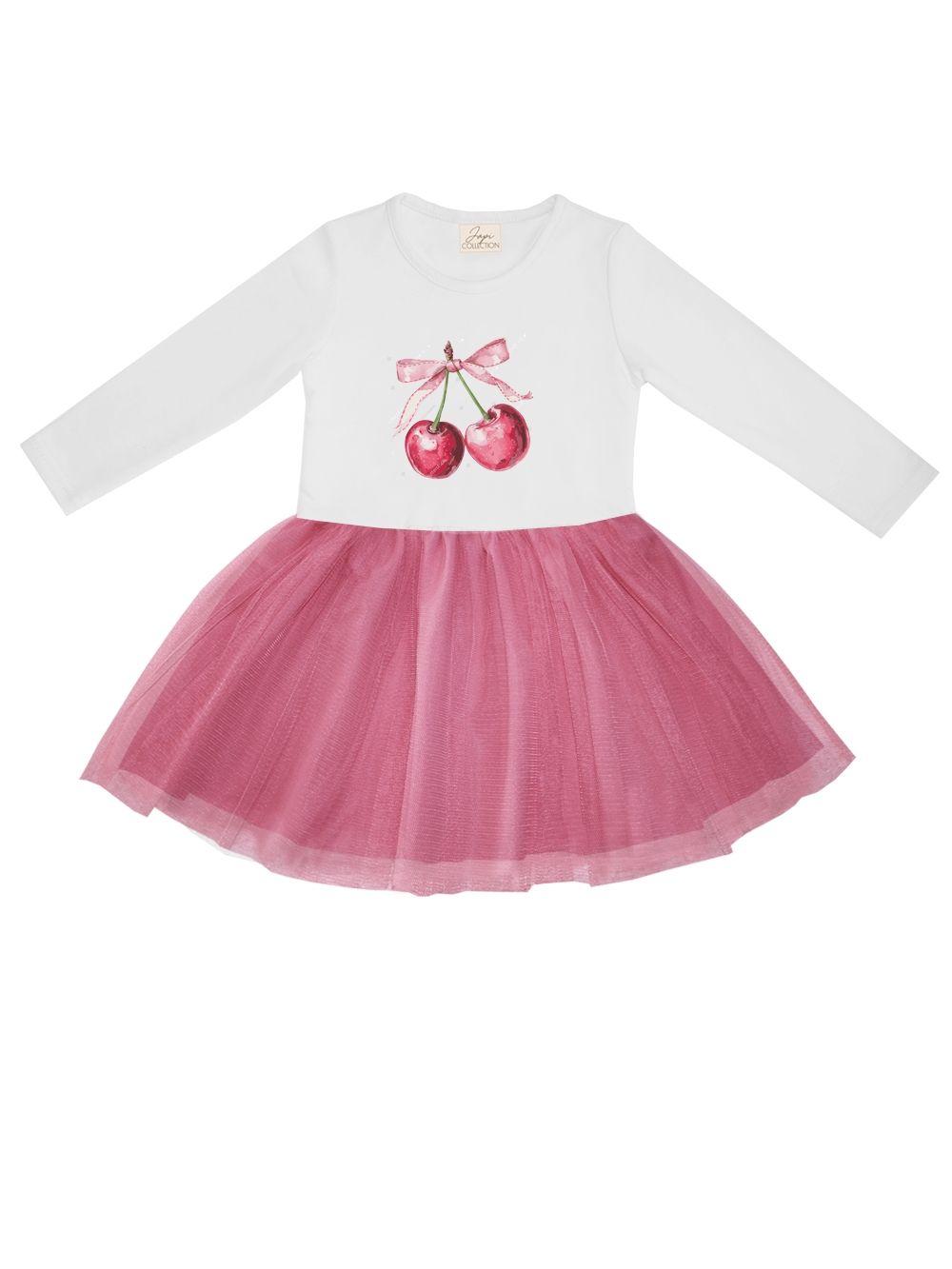 Dievčenské šaty tyl SWEET CHERRY s dlhým rukávom