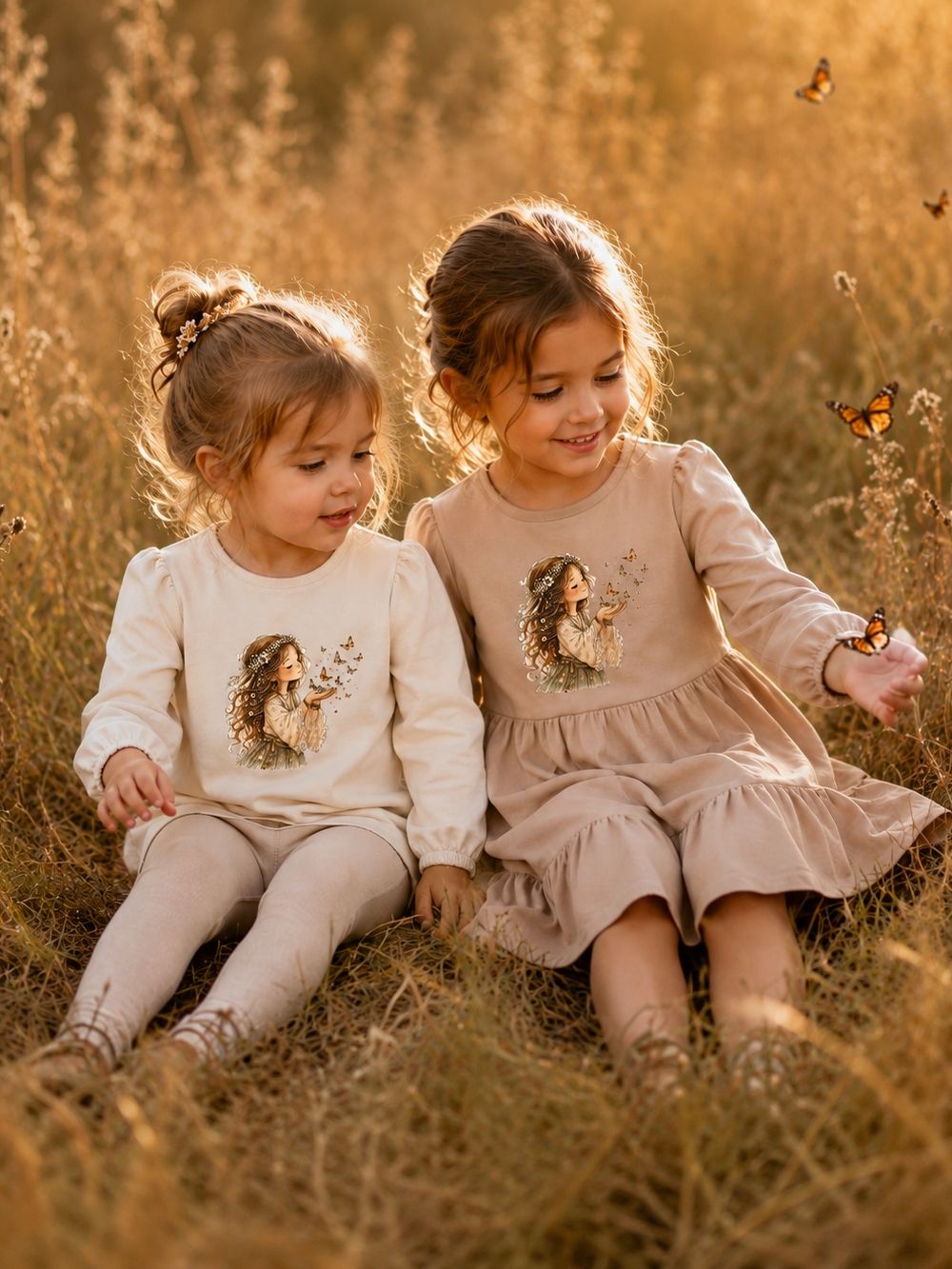 Dievčenské tričko BUTTERFLIES and GIRL s dlhým rukávom