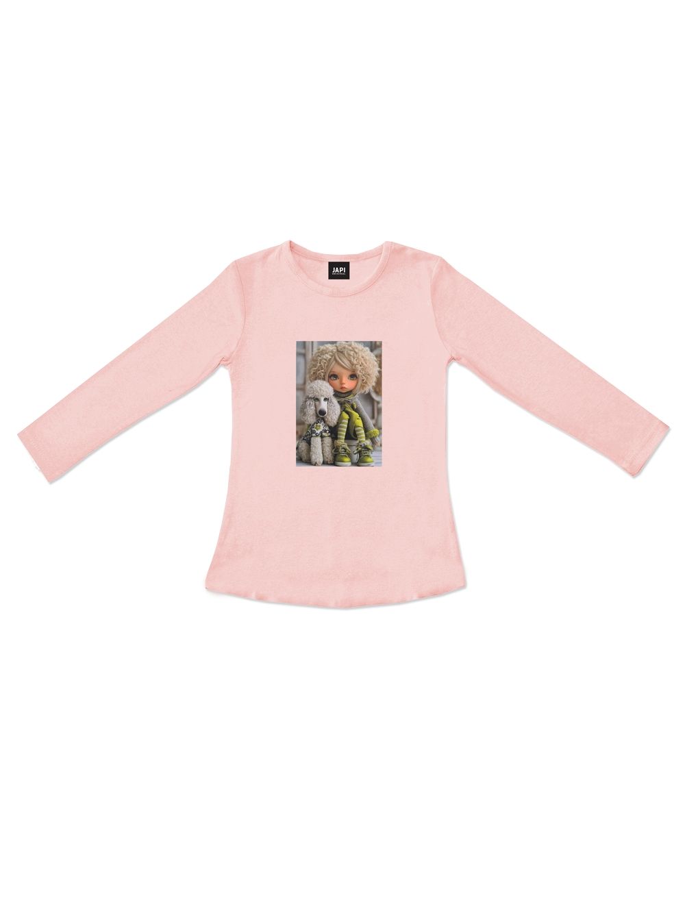 Dievčenské tričko GIRL and DOG s dlhým rukávom