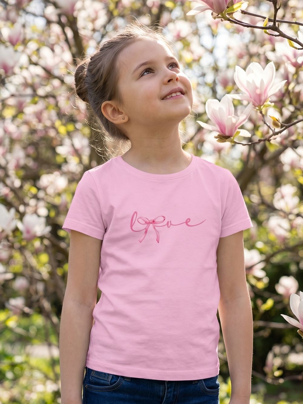 Dievčenské tričko LOVE RIBBON s krátkym rukávom