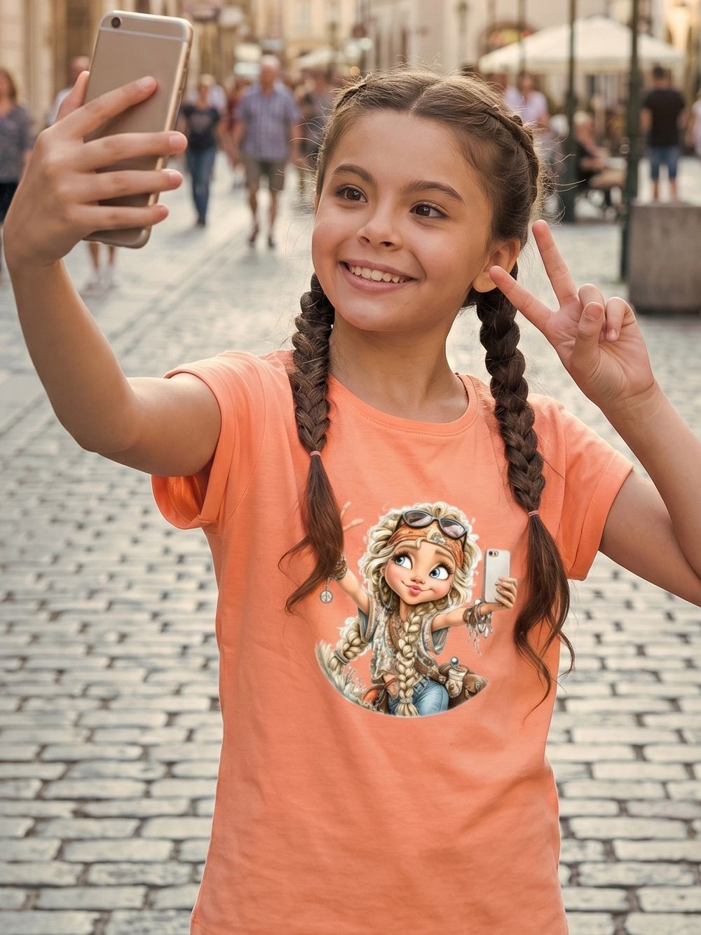 Dievčenské tričko SPIRIT SELFIE s krátkym rukávom