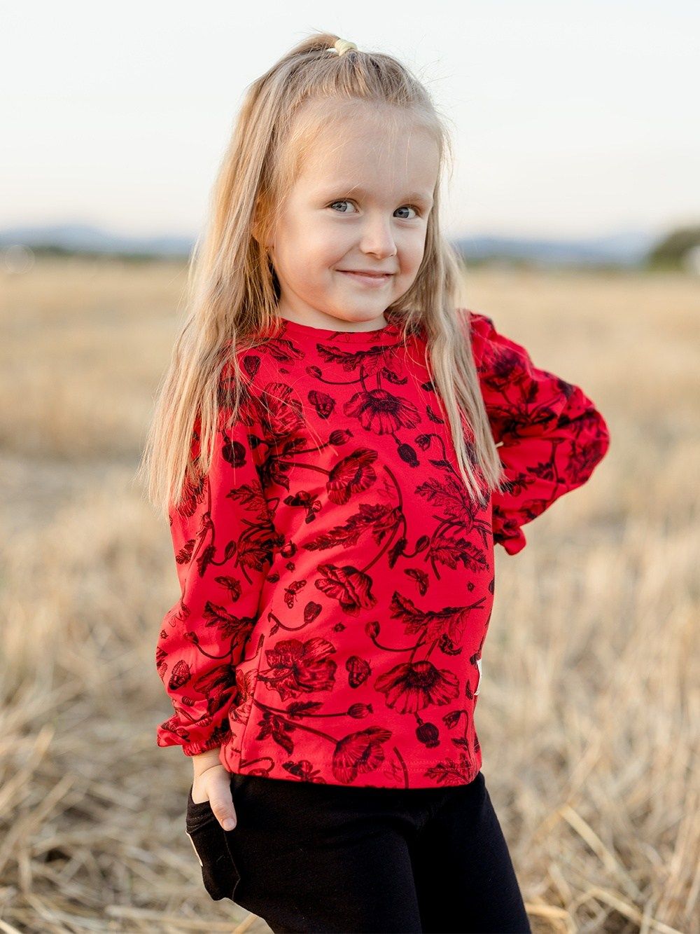 Dievčenské tričko WILD POPPIES s dlhým rukávom