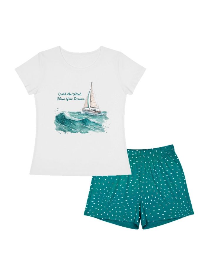 Dámske pyžamo OCEAN WAVES  s krátkym rukávom