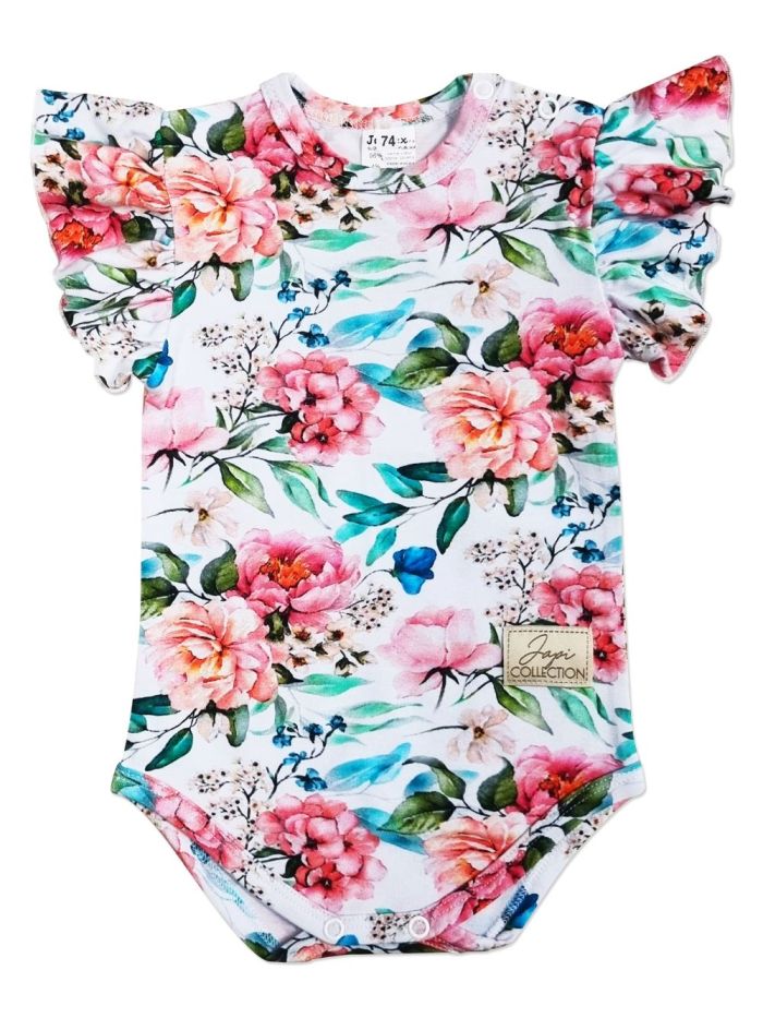 Detské body pre dievčatá ROMANCE s krátkym rukávom