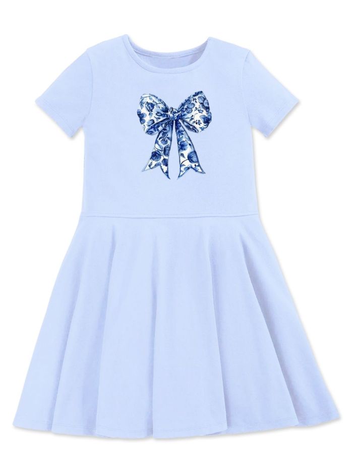 Dievčenské šaty CHIC in BLUE s krátkym rukávom