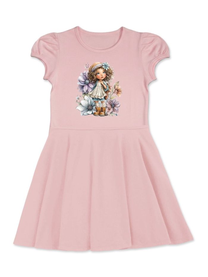 Dievčenské šaty FLOWER GIRL s krátkym rukávom