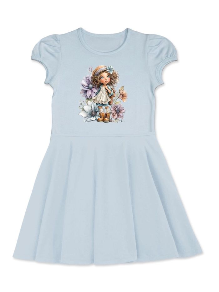 Dievčenské šaty FLOWER GIRL s krátkym rukávom