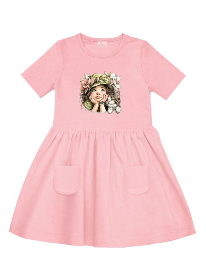 Dievčenské šaty GIRL and CAT s krátkym rukávom