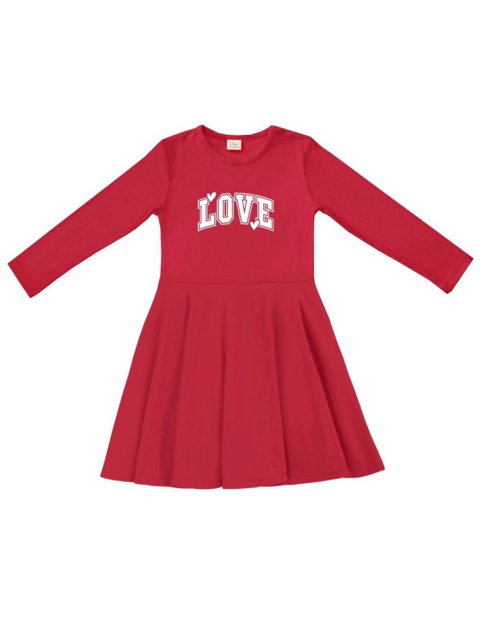 Dievčenské šaty LOVE and HEARTS s dlhým rukávom