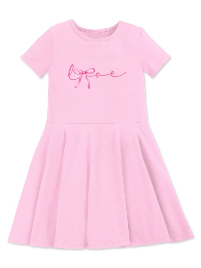 Dievčenské šaty LOVE RIBBON s krátkym rukávom
