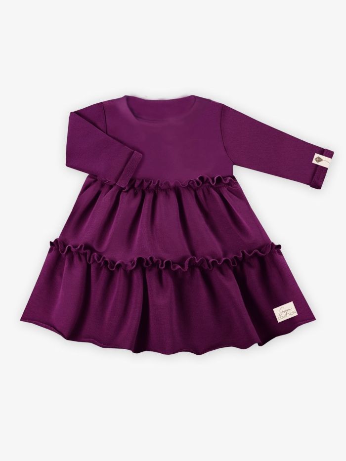 Dievčenské šaty s volánom CHARM s dlhým rukávom