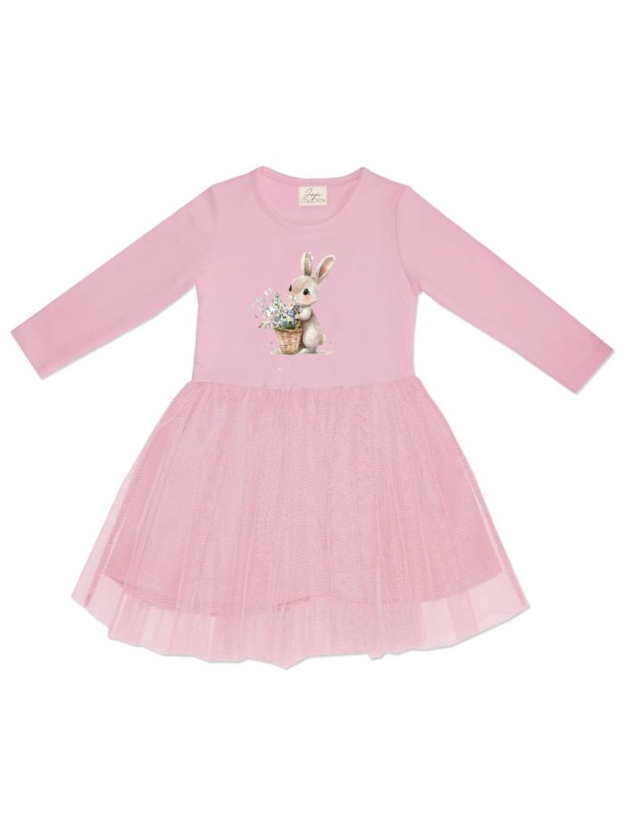 Dievčenské šaty tyl BUNNY s dlhým rukávom