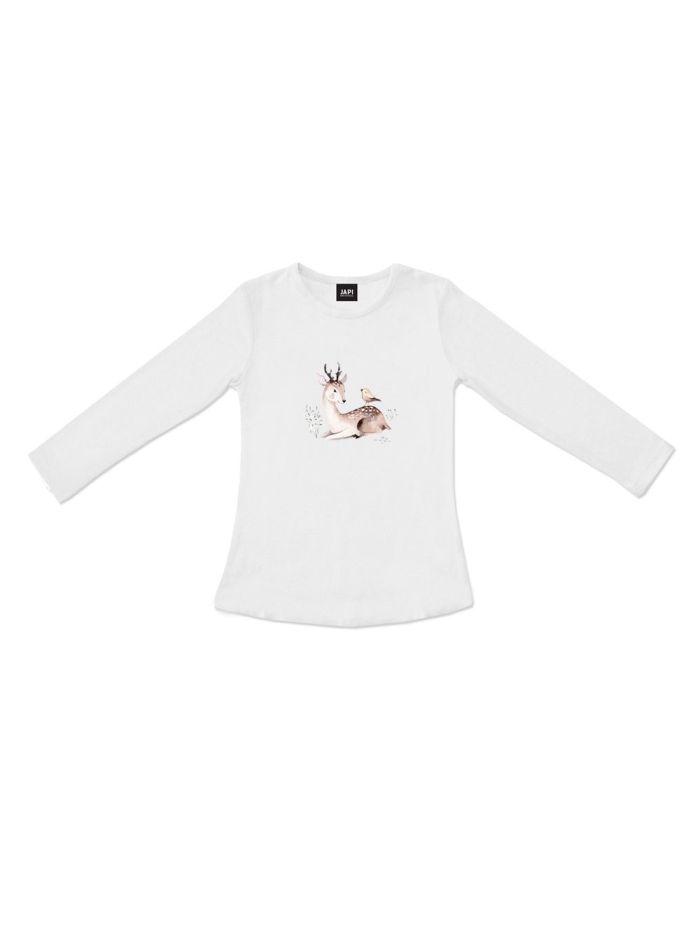 Dievčenské tričko DEER and BIRD s dlhým rukávom