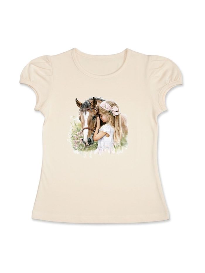 Dievčenské tričko HORSE and GIRL s krátkym rukávom