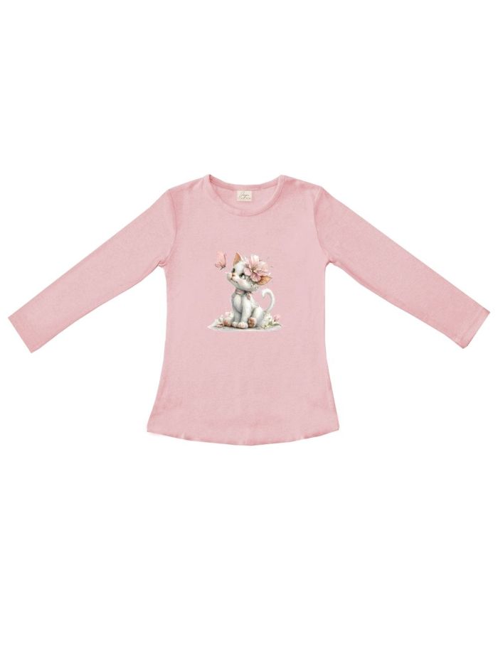 Dievčenské tričko LITTLE SWEET CAT s dlhým rukávom
