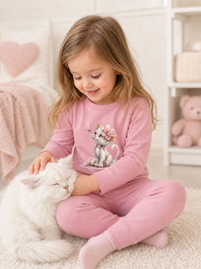 Dievčenské tričko LITTLE SWEET CAT s dlhým rukávom