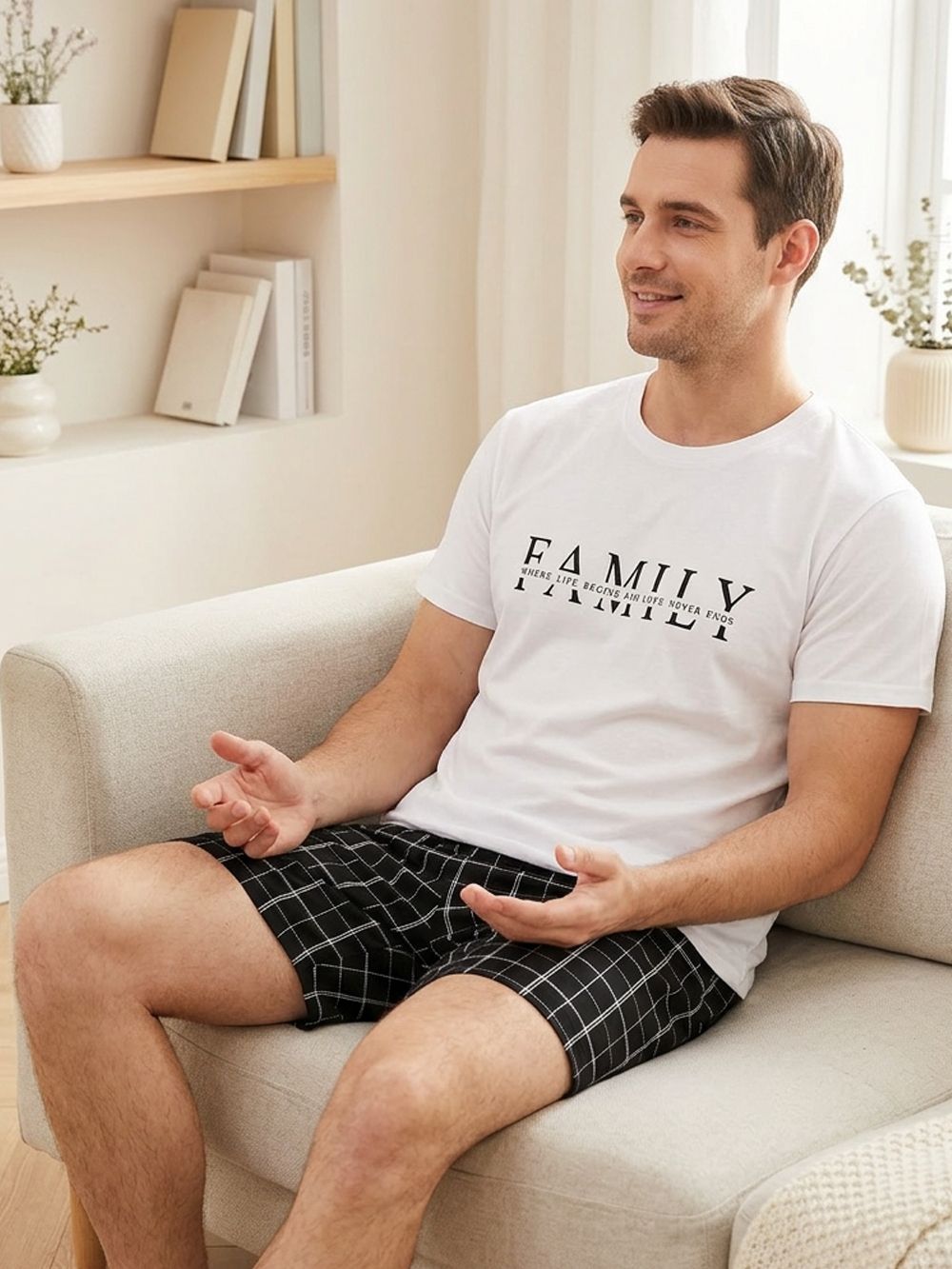 Pánske pyžamo FAMILY s krátkym rukávom
