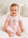 Body šaty pre bábätko TEDDY PRINCESS s krátkym rukávom