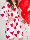 Dievčenské šaty bavlnené VALENTINE s dlhým rukávom