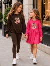Dievčenské šaty LEOPARD BLOOM s dlhým rukávom