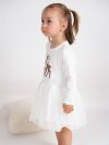 Dievčenské šaty s tylovou sukňou BAMBI s dlhým rukávom