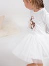 Dievčenské šaty s tylovou sukňou BAMBI s dlhým rukávom