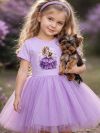 Dievčenské šaty tyl AMETHYST GIRL s krátkym rukávom