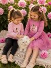 Dievčenské šaty tyl CAT and PRINCESS s dlhým rukávom
