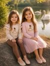 Dievčenské šaty tyl  SWAN and PRINCESSS s dlhým rukávom